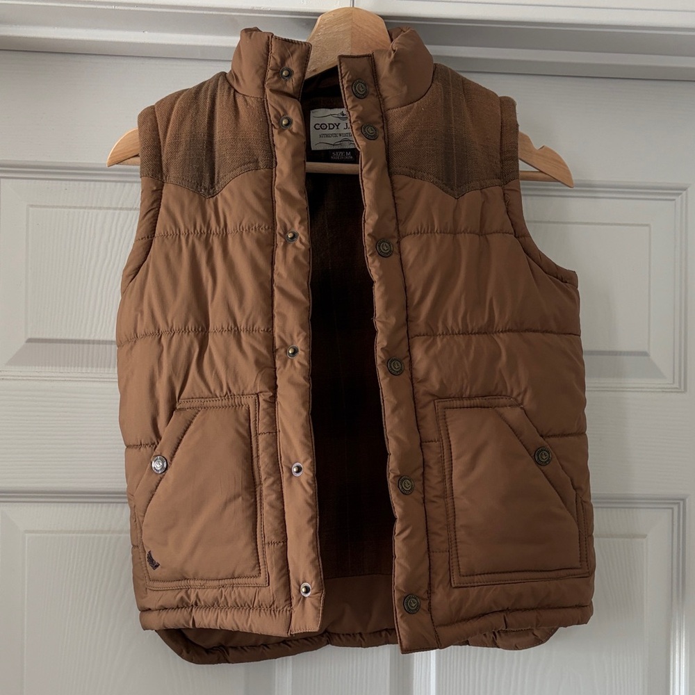 Cody James Kids Brown Puffer Vest Sz M